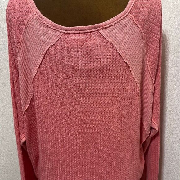 Free People We The Free Womens Santa Clara Thermal V Neck Top Size Medium - Picture 6 of 9
